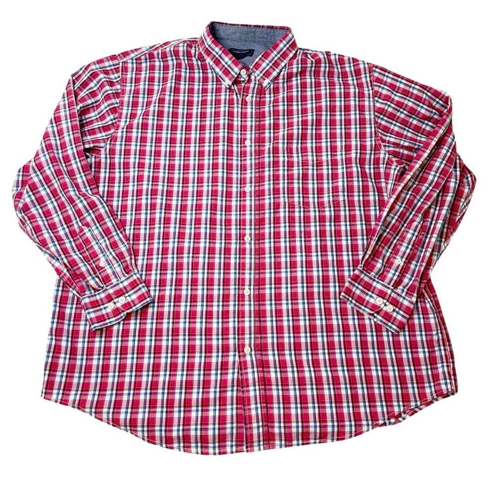 Saddlebred Men's Long‎ Sleeve Shirt Button Down Plaid Size XXL